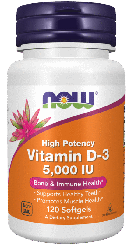 Now foods Vitamin D-3 5000 IU Softgels