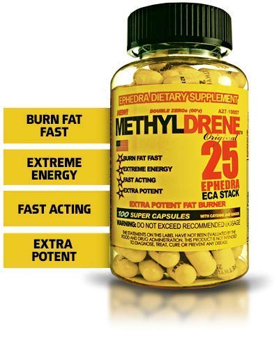Cloma Pharma Classic Nutrition Methyldrene 25 Fat Burner, Pack of 100 Capsules