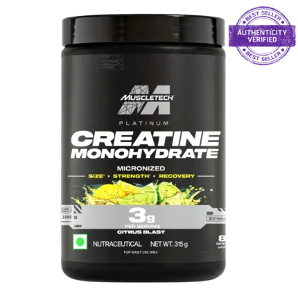 MUSCLETECH PLATINUM CREATINE MONOHYDRATE CITRUS BLAST 315 GRAMS 83 SERVINGS