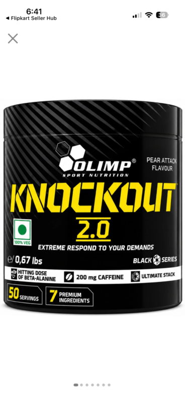 Olimp Knockout 2.0 Pre Workout 305g | 200mg Caffeine | 50 Servings | Cola Blast