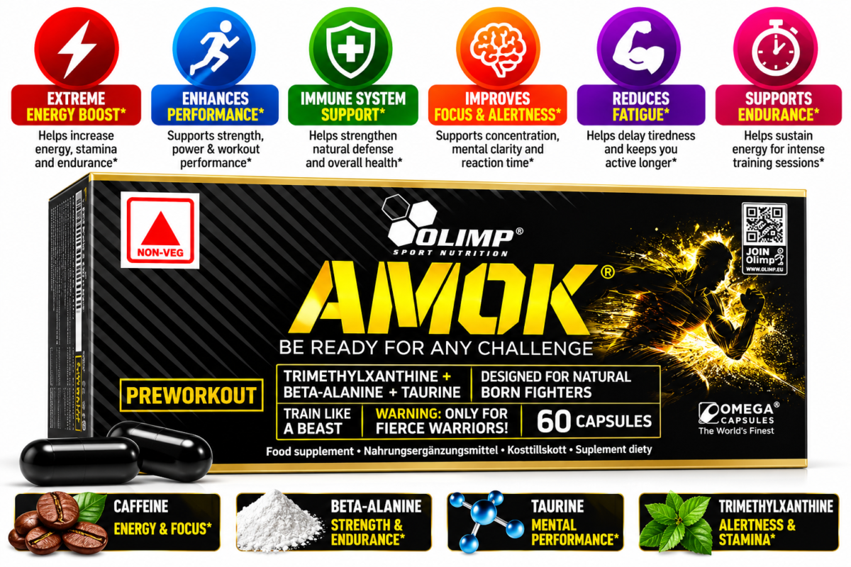 OLIMP AMOK 60 capsules PRE WORKOUT