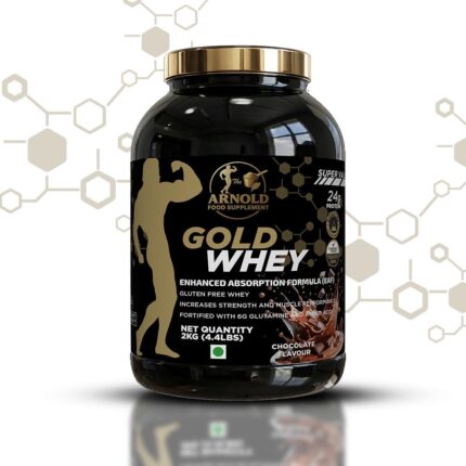 Arnold Gold Whey Protein Chocolate  flavour – Premium 24g Protein | 2KG (4.4LBS)