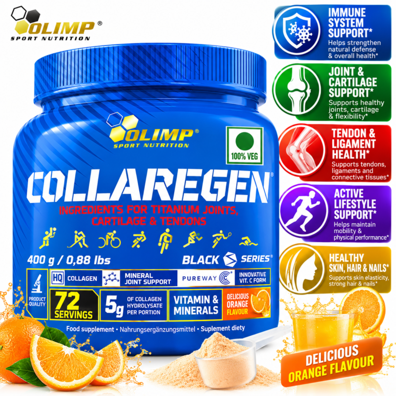 Olimp Collaregen Black Series – 400g | Collagen Joint Support Supplement