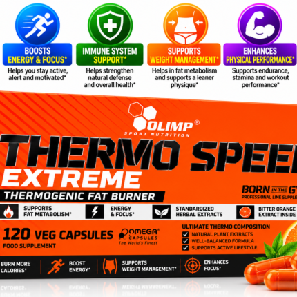 Olimp Thermo Speed Hardcore – 120 Capsules | Metabolism & Weight Management Supplement
