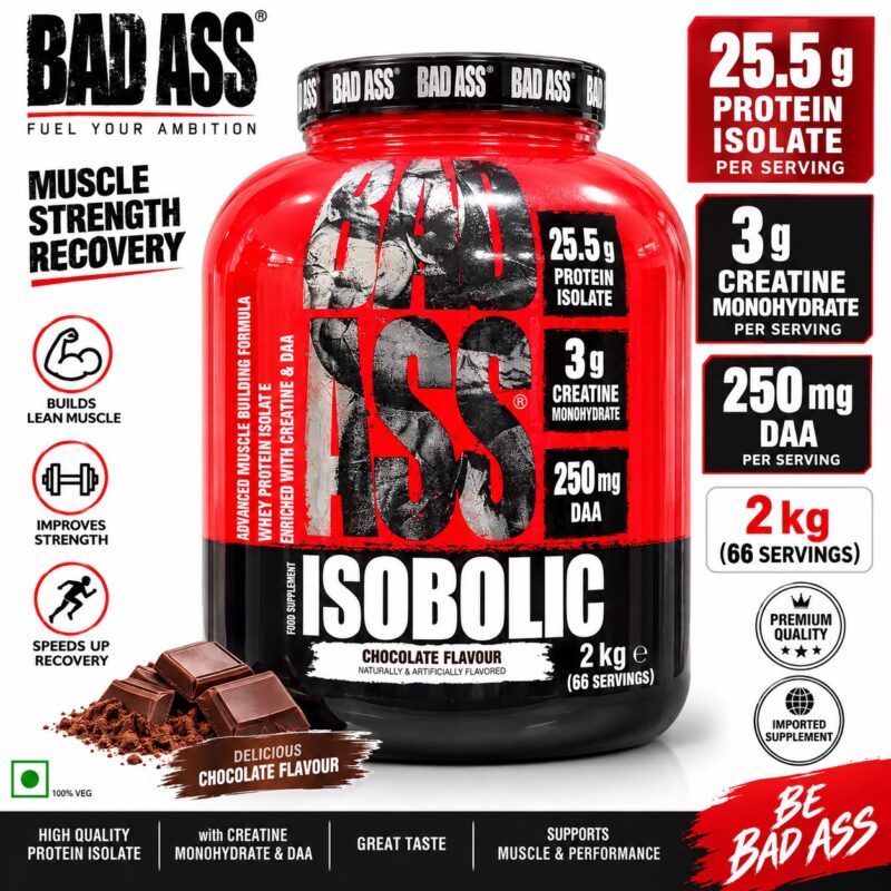 Bad Ass Isobolic Whey Protein Isolate 2kg – Chocolate Flavor | Muscle Building Formula