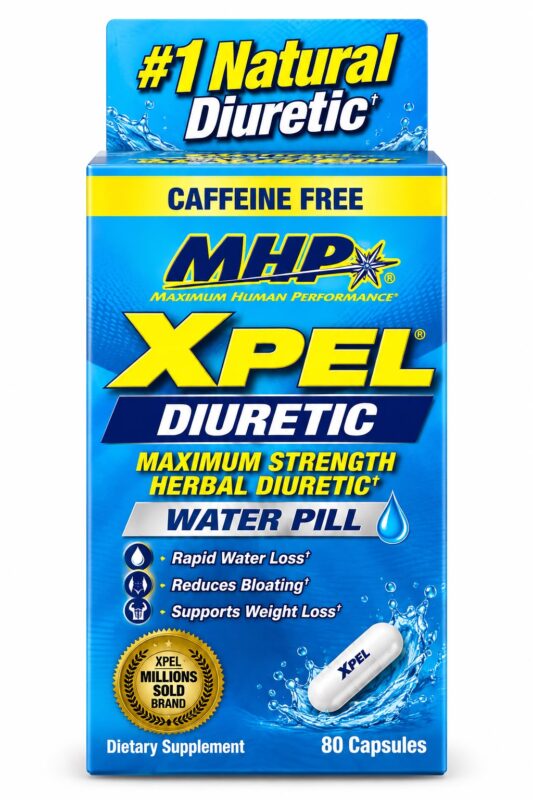 MHP XPEL® Maximum Strength Herbal Diuretic (Caffeine-Free) – 80 Capsules