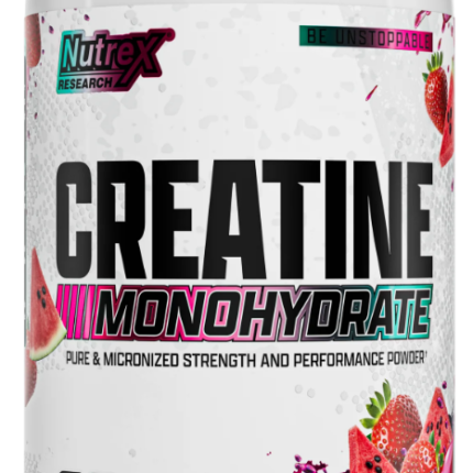 Nutrex Research Pure & Micronized Creatine Monohydrate Powder – Strawberry Watermelon (60 Servings, 390g)