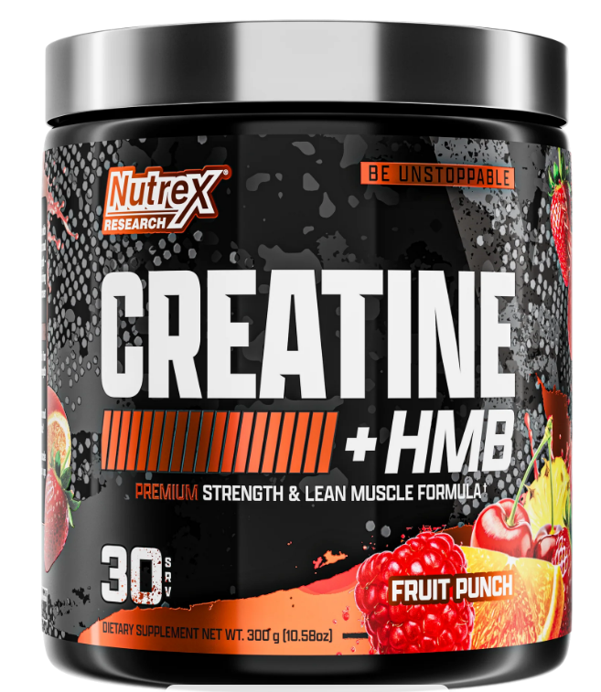 Nutrex Research Creatine + HMB – Fruit Punch (30 Servings, 300g) – Premium Strength & Lean Muscle Formula
