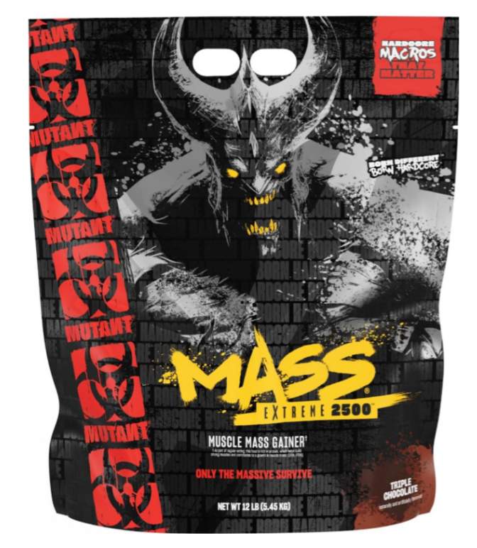 MUTANT MASS® EXTREME 2500 – Triple Chocolate (12 lbs / 5.45 kg) – Hardcore Muscle Mass Gainer