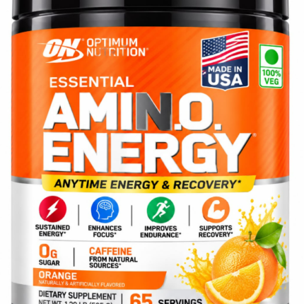 Optimum Nutrition Essential AMIN.O. ENERGY® Powder – Orange (65 Servings, 585g) – 100% Veg