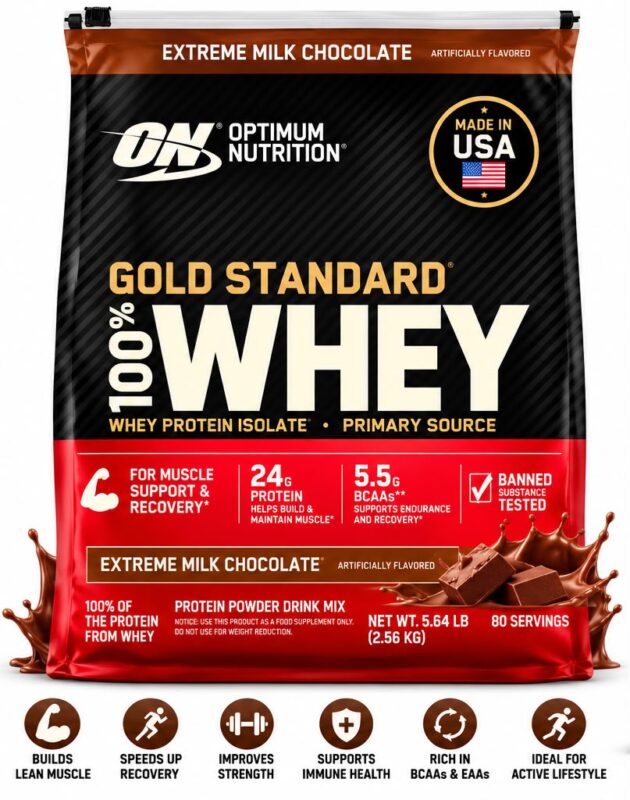 OPTIMUM NUTRITION GOLD STANDARD WHEY (5,64 LBS 2.56KG) 80 SERVINGS
